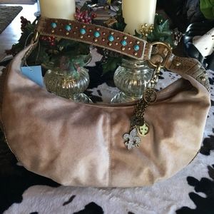 Kathy Van Zeeland Suede Handbag